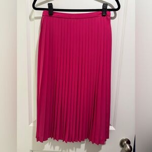 J. Crew Pleated Midi Skirt - Pink